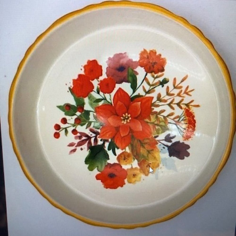 THE PIONEER WOMAN Pie Pan Stoneware Baking Dish winter bouquet nwt